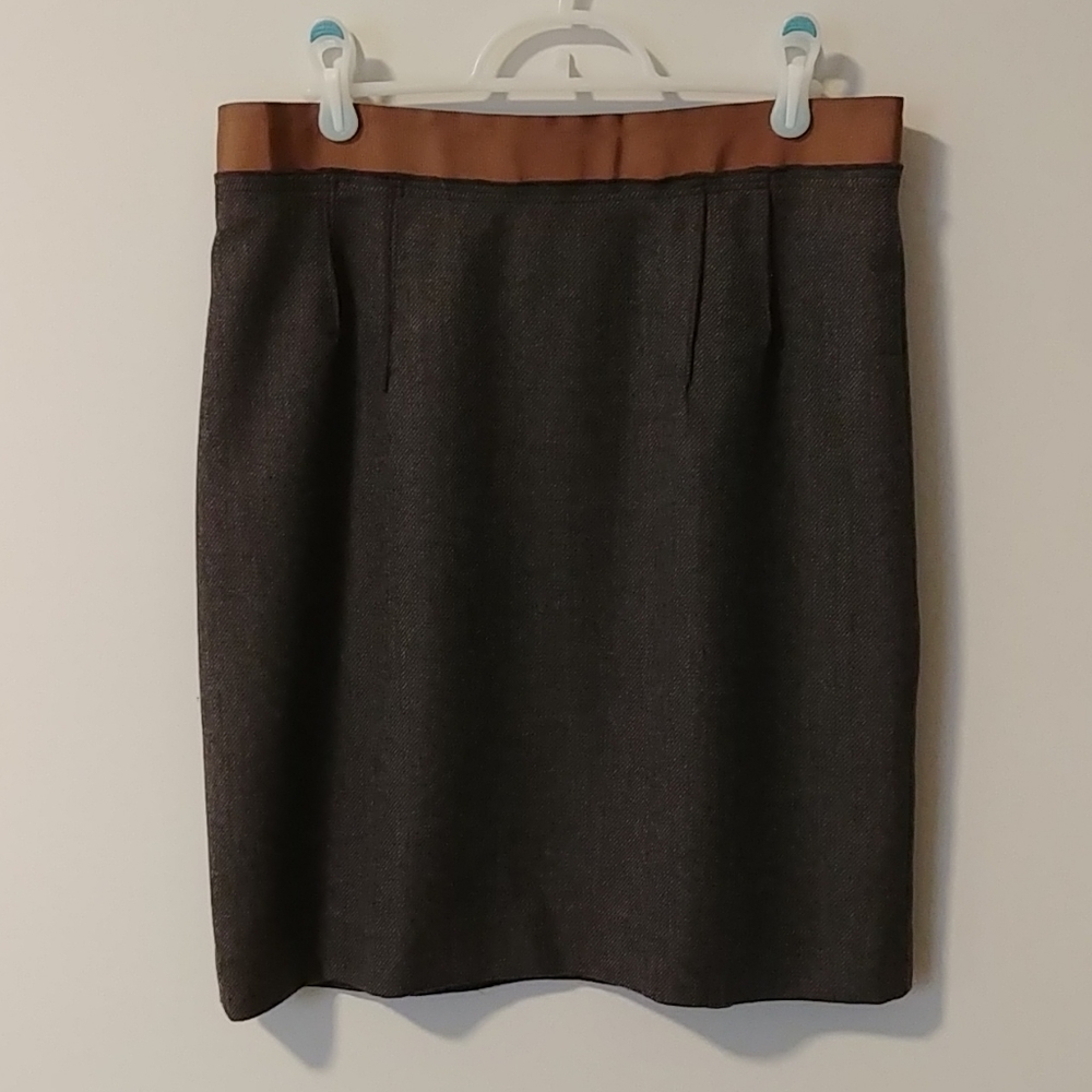 LOFT Brown Wool Pencil Skirt